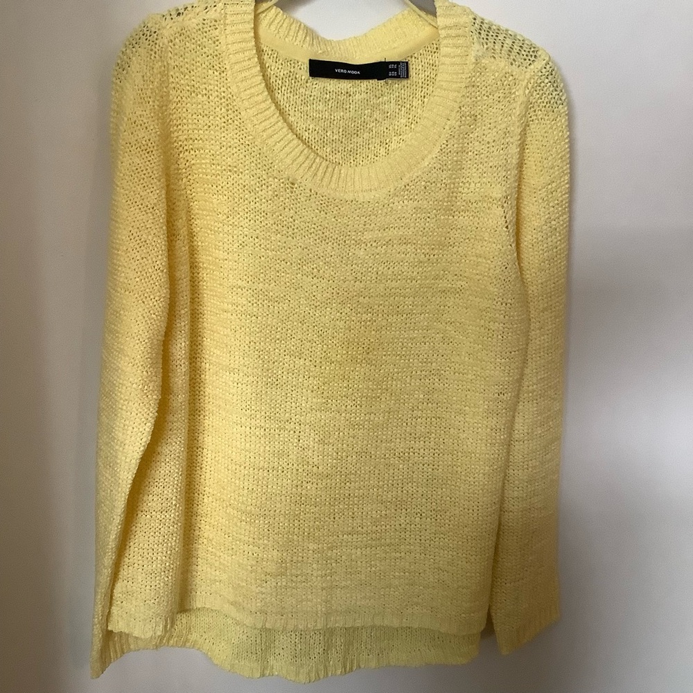 VERO MODA: Soft Yellow Crew Neck Sweater